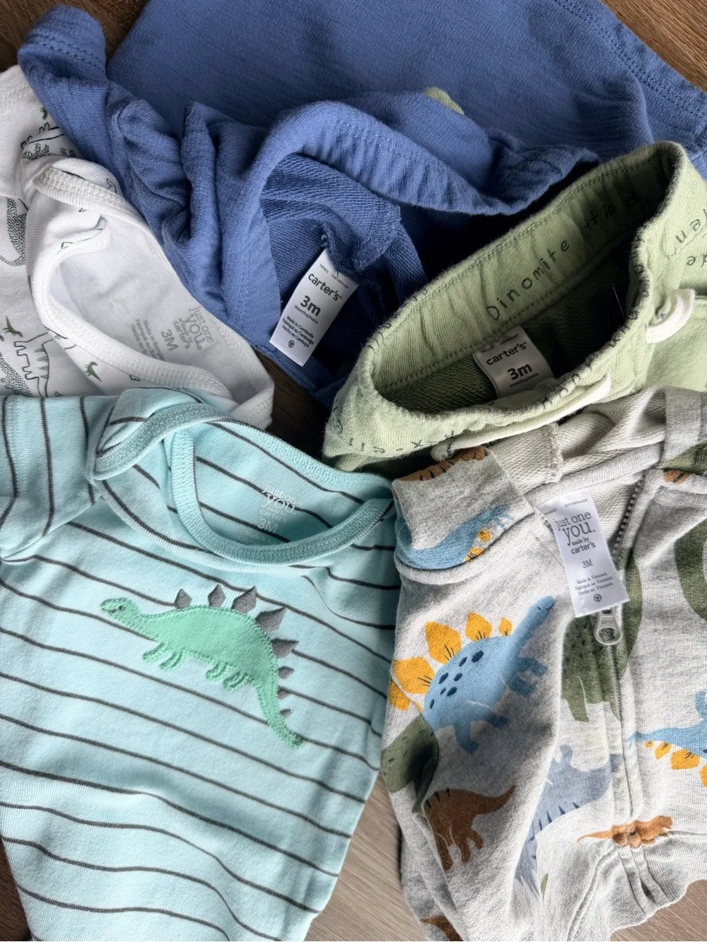 CARTER’S | Dinosaur Outfit Bundle | Hoodie Shorts Onesies | Baby Boy Clothes Set